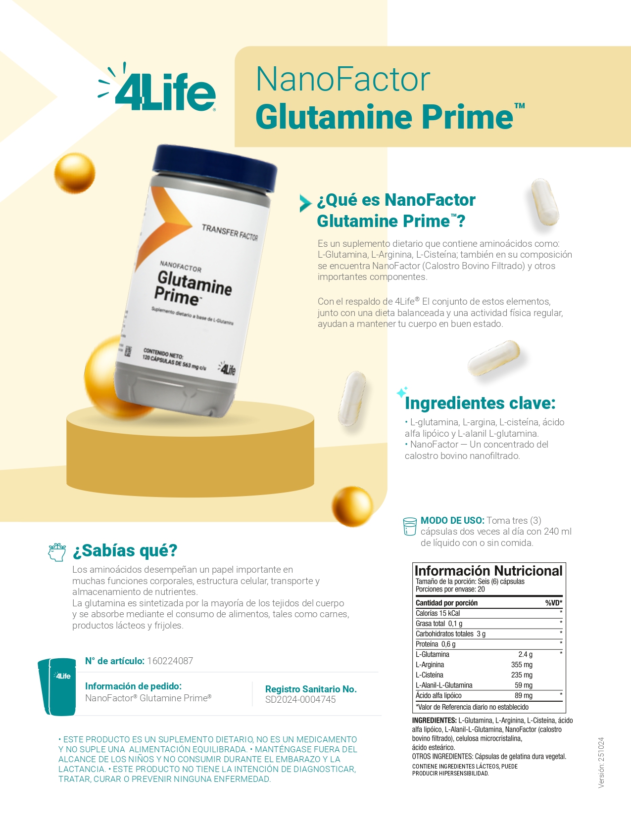 Nano Factor Glutamine Prime™ 🇨🇴 - Compra Oficial Glutamine 4Life Colombia - Oferta / Sale